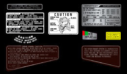 1981-82 Honda CB900F - Black Model - Warning and Service Label Set