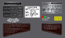 Load image into Gallery viewer, 1981-82 Honda CB900F - Silver Model - Warning and Service Label Set