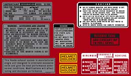 1975-77 Honda GL1000 Warning and Service Label Set