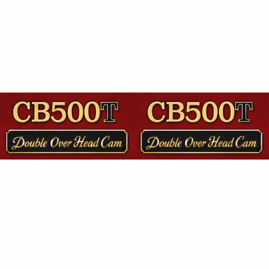 1975-76 Honda CB500T Side Cover Decal Set - Glory Brown Metallic / Candy Antares Red