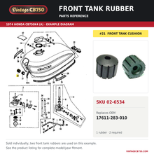 Load image into Gallery viewer, Honda CB750 CB550 CB500 CB450 Front Tank Holder Rubber - Replaces Honda OEM 17611-283-010