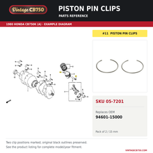 Load image into Gallery viewer, Honda Motorcycle ATV Piston Pin Clips - Replaces Honda OEM 94601-15000