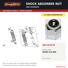 Load image into Gallery viewer, Honda CB750 CB550 CB500 CB400 Shock Absorber Nut - Replaces Honda OEM 90309-315-000